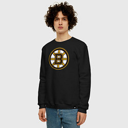 Свитшот хлопковый мужской Boston Bruins, цвет: черный — фото 2