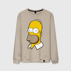 Свитшот хлопковый мужской Sad Homer, цвет: миндальный