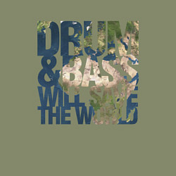 Свитшот хлопковый мужской Drum & Bass: The World, цвет: авокадо — фото 2
