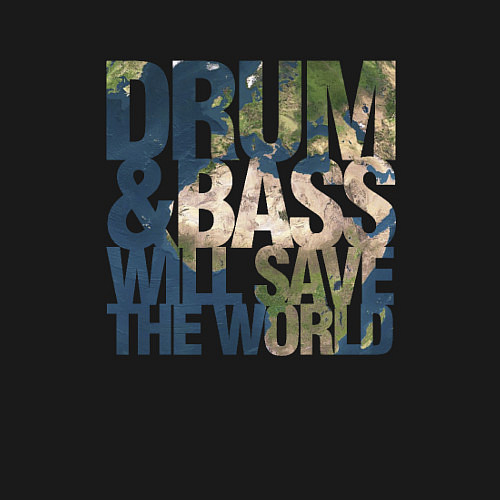 Мужской свитшот Drum & Bass: The World / Черный – фото 3