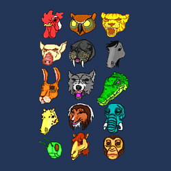Свитшот хлопковый мужской Hotline Miami Masks, цвет: тёмно-синий — фото 2