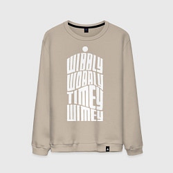 Свитшот хлопковый мужской Talk Whovian To Me, цвет: миндальный