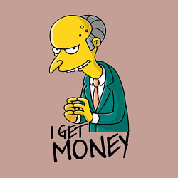 Свитшот хлопковый мужской Mr. Burns: I get money, цвет: пыльно-розовый — фото 2