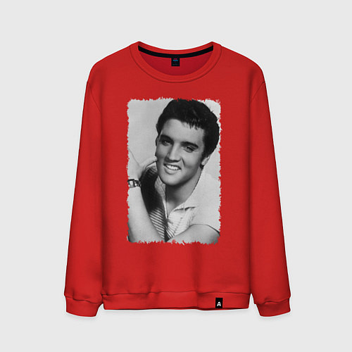 Мужской свитшот Улыбка Элвиса / Красный – фото 1