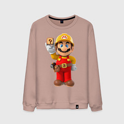 Свитшот хлопковый мужской Super Mario, цвет: пыльно-розовый
