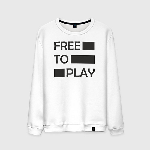 Мужской свитшот Free to play / Белый – фото 1