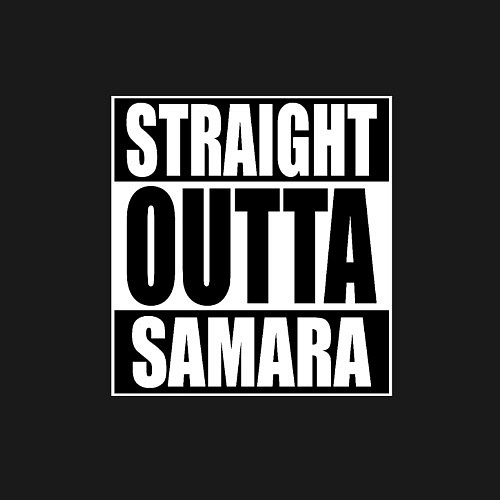 Мужской свитшот Straight Outta Samara / Черный – фото 3