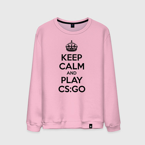 Мужской свитшот Keep Calm & Play CS:GO / Светло-розовый – фото 1