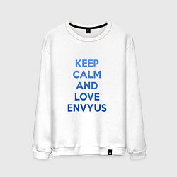 Свитшот хлопковый мужской Keep Calm & Love Envyus, цвет: белый