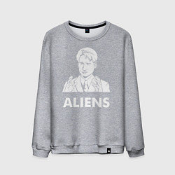 Свитшот хлопковый мужской Mulder Aliens, цвет: меланж