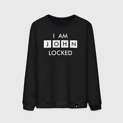 Свитшот хлопковый мужской I am John locked, цвет: черный