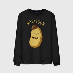 Свитшот хлопковый мужской Potatson, цвет: черный