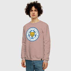 Свитшот хлопковый мужской Leicester City FC, цвет: пыльно-розовый — фото 2