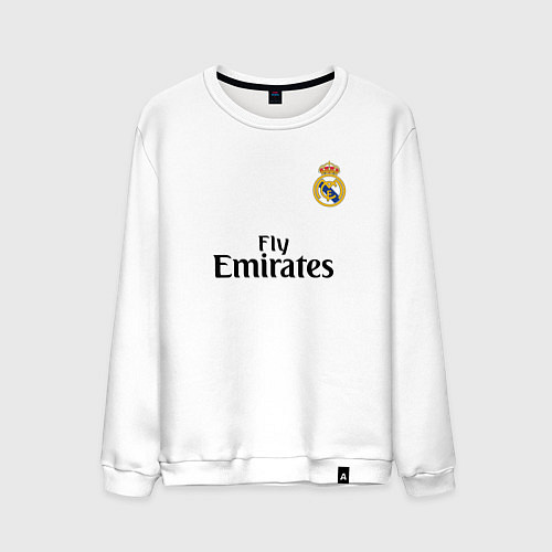 Мужской свитшот Real Madrid: Fly Emirates / Белый – фото 1