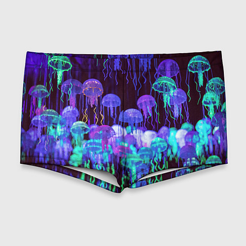 Мужские плавки Неоновые медузы / 3D-принт – фото 1