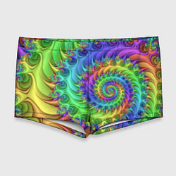Мужские плавки Красочная фрактальная спираль Узор Colorful fracta, цвет: 3D-принт