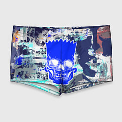 Мужские плавки Синий череп Барта Симпсона, цвет: 3D-принт
