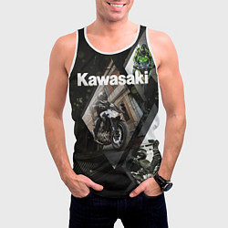 Майка-безрукавка мужская Kawasaky, цвет: 3D-белый — фото 2