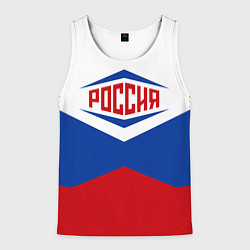Майка-безрукавка мужская Россия 2016, цвет: 3D-белый
