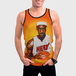 Майка-безрукавка мужская LeBron James: Heat, цвет: 3D-черный — фото 2