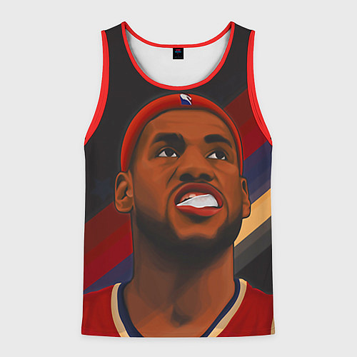 Мужская майка без рукавов LeBron Smile / 3D-Красный – фото 1