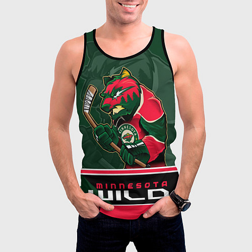Мужская майка без рукавов Minnesota Wild / 3D-Черный – фото 3