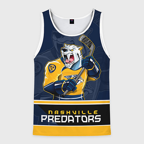 Мужская майка без рукавов Nashville Predators / 3D-Белый – фото 1