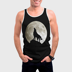Майка-безрукавка мужская Moon Wolf, цвет: 3D-белый — фото 2
