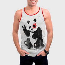 Майка-безрукавка мужская Рок-панда, цвет: 3D-красный — фото 2