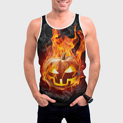 Майка-безрукавка мужская Огненная стихия хэллоуин, цвет: 3D-белый — фото 2