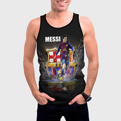 Майка-безрукавка мужская Messi FCB, цвет: 3D-черный — фото 2