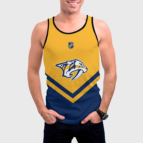 Мужская майка без рукавов NHL: Nashville Predators / 3D-Черный – фото 3