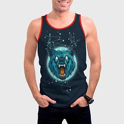 Майка-безрукавка мужская Космический медведь, цвет: 3D-красный — фото 2