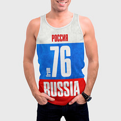 Майка-безрукавка мужская Russia: from 76, цвет: 3D-белый — фото 2