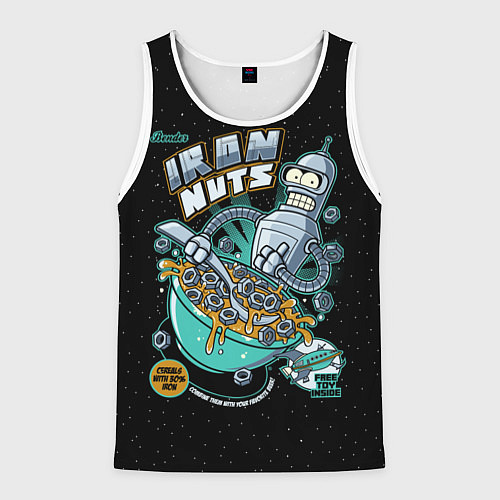 Мужская майка без рукавов Iron Nuts / 3D-Белый – фото 1