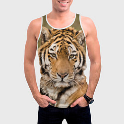 Майка-безрукавка мужская Милый тигр, цвет: 3D-белый — фото 2