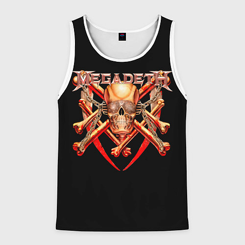 Мужская майка без рукавов Megadeth: Gold Skull / 3D-Белый – фото 1