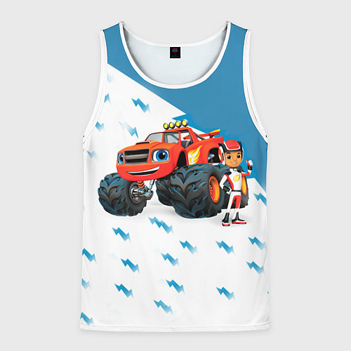 Мужская майка без рукавов Вспыш и чудо-машинки / 3D-Белый – фото 1