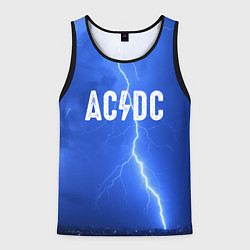 Майка-безрукавка мужская AC/DC: Lightning, цвет: 3D-черный
