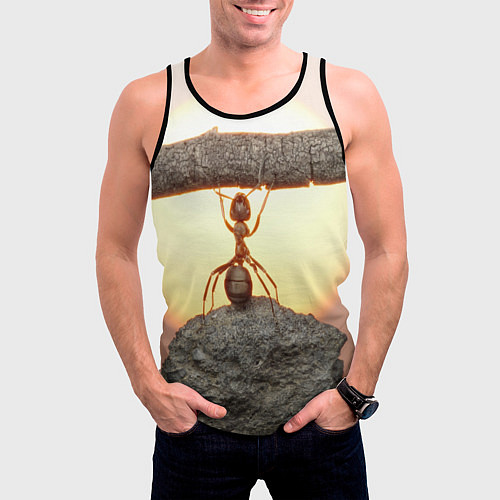 Мужская майка без рукавов Муравей-силач / 3D-Черный – фото 3