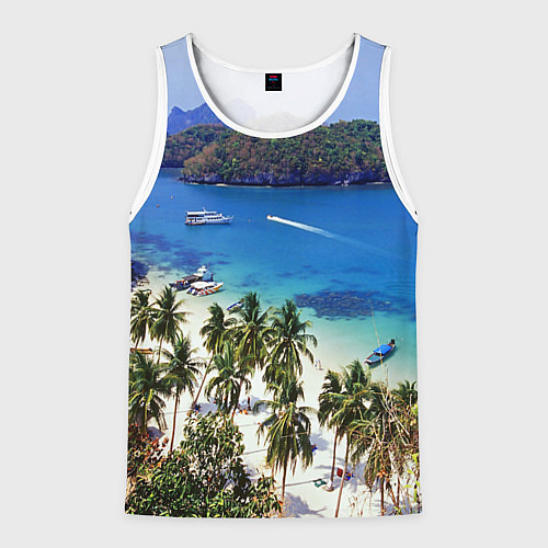 Мужская майка без рукавов Таиланд / 3D-Белый – фото 1