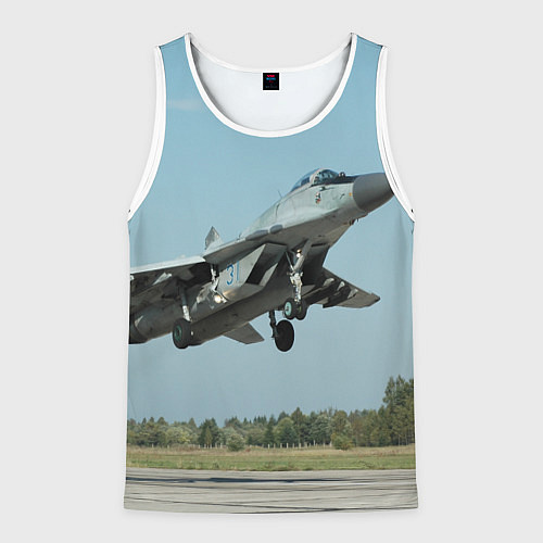 Мужская майка без рукавов На взлете / 3D-Белый – фото 1