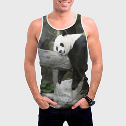 Майка-безрукавка мужская Большая уставшая панда, цвет: 3D-белый — фото 2