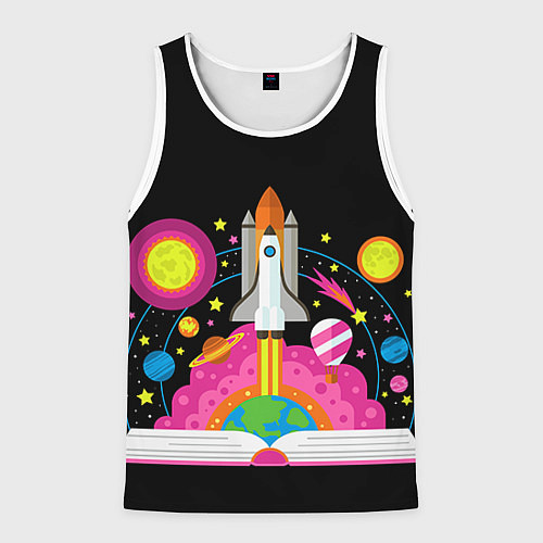 Мужская майка без рукавов Космос / 3D-Белый – фото 1