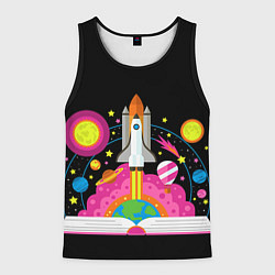 Майка-безрукавка мужская Космос, цвет: 3D-черный