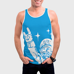 Майка-безрукавка мужская Гагарин рокер, цвет: 3D-белый — фото 2