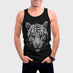 Майка-безрукавка мужская Серый тигр, цвет: 3D-черный — фото 2