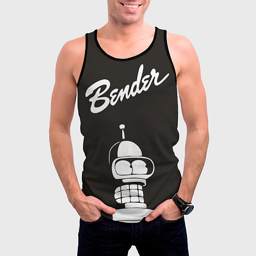 Мужская майка без рукавов Bender Retro / 3D-Черный – фото 3