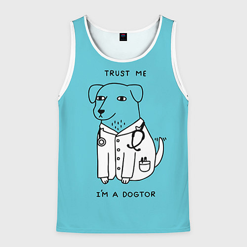 Мужская майка без рукавов Trust me / 3D-Белый – фото 1