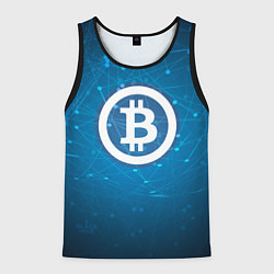 Майка-безрукавка мужская Bitcoin Blue, цвет: 3D-черный